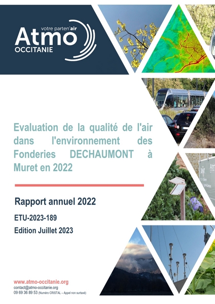 Evaluation de la qualité de l’air dans l’environnement des Fonderies DECHAUMONT à Muret en 2022