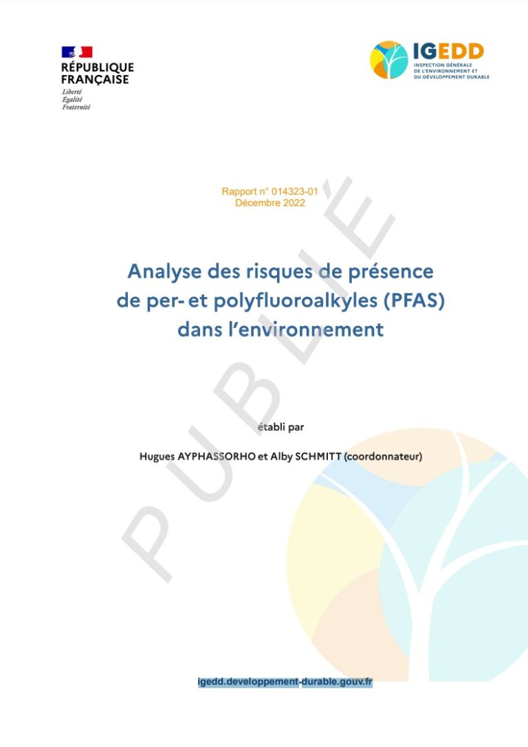 Analyse des risques de présence de per- et polyfluoroalkyles (PFAS) dans l’environnement